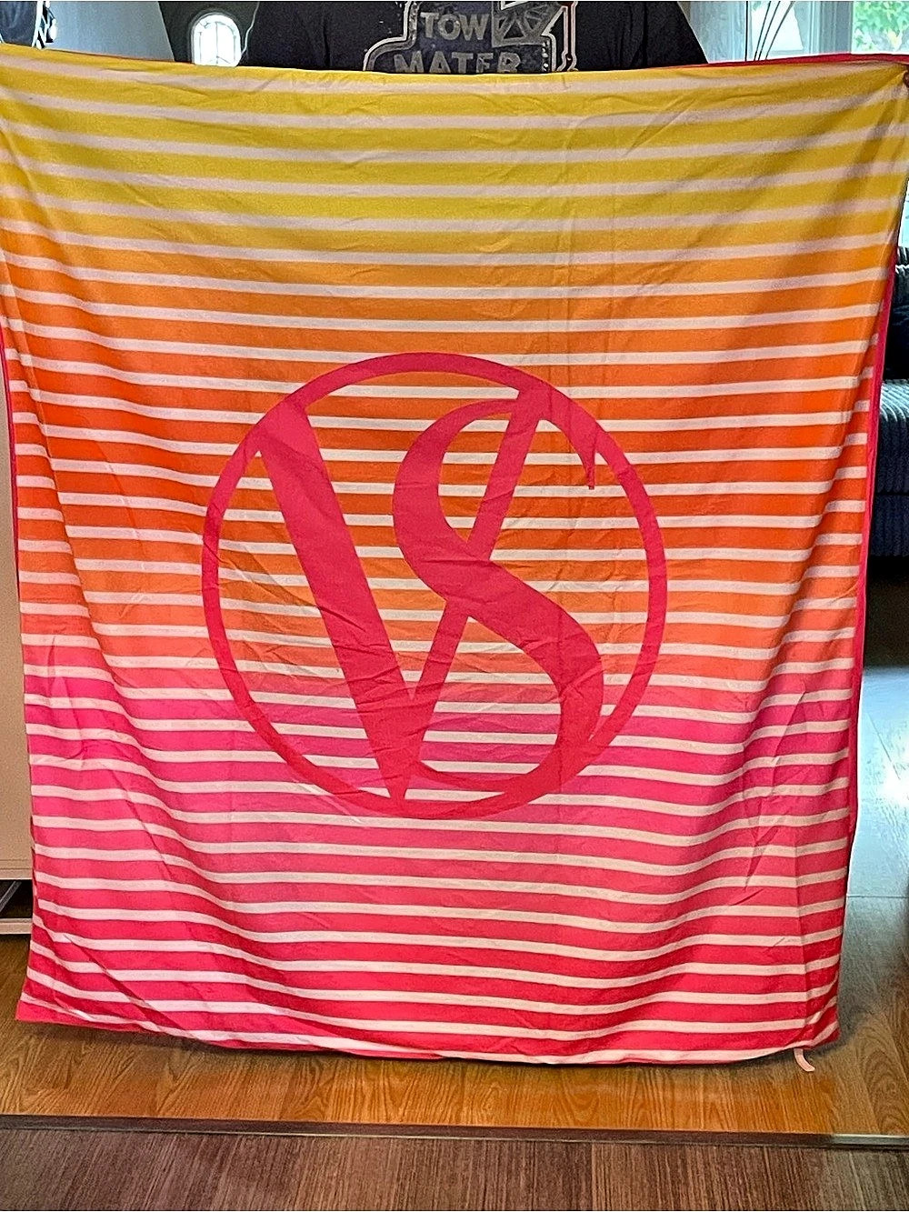Victoria's Secret Ombre Stripe Beach Blanket Pink & Orange